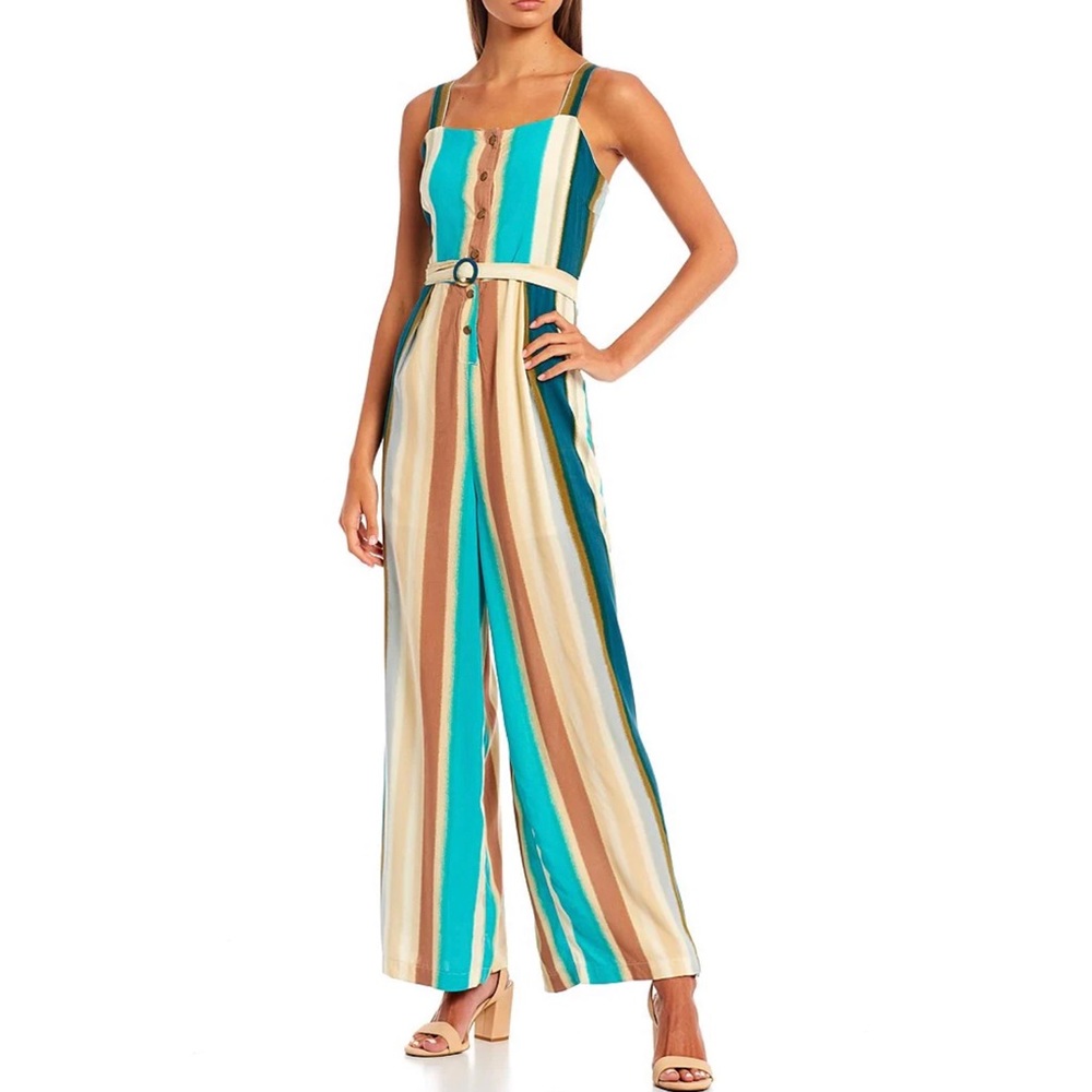 Striped Tie Waist Jumpsuit